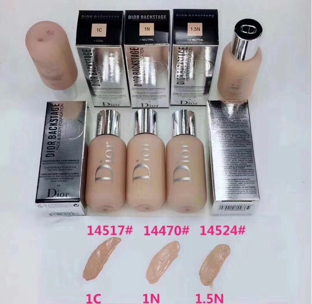 dior backstage face and body swatches